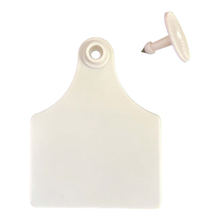 100x Cattle Ear Tags 7x10cm Set - Large White Blank Cow Sheep Livestock Label.