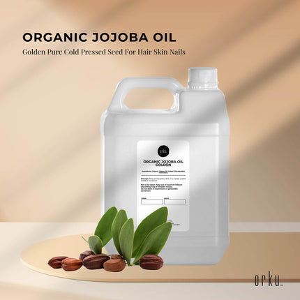 5L Organic Jojoba Oil - Golden Pure Cold Pressed Seed For Hair Skin Nails.