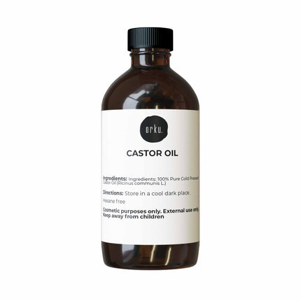 Orku 250ml Castor Oil - Hexane Free Cold Pressed Virgin.