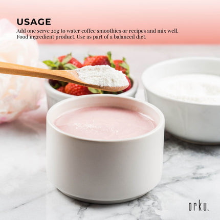 Orku 1Kg Bovine Collagen Peptides Powder Hydrolysed Protein Unflavoured.