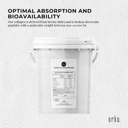 Orku 600g Bovine Collagen Peptides Powder Tub Hydrolysed Protein.