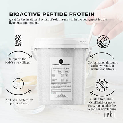 Orku 600g Bovine Collagen Peptides Powder Tub Hydrolysed Protein.