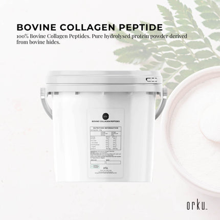 Orku 2.5Kg Bovine Collagen Peptides Powder Tub Hydrolysed Protein.