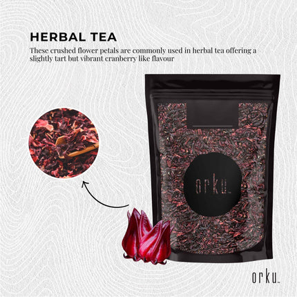 400g Organic Hibiscus Rosella Flower Crushed - Dried Herbal Tea Supplement.