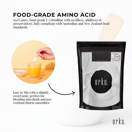 Orku 3Kg L-Citrulline Powder Buckets - 100 % Pure Food Grade Amino Acid.