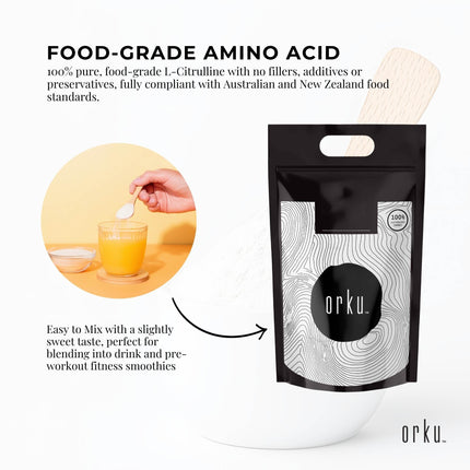 Orku 3Kg L-Citrulline Powder Buckets - 100 % Pure Food Grade Amino Acid.