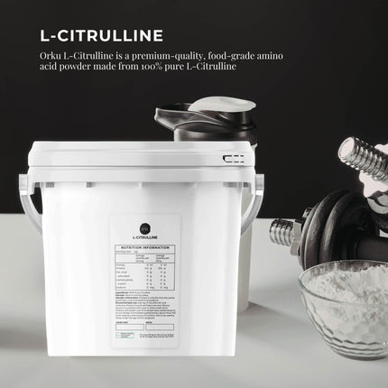 Orku 3Kg L-Citrulline Powder Buckets - 100 % Pure Food Grade Amino Acid.