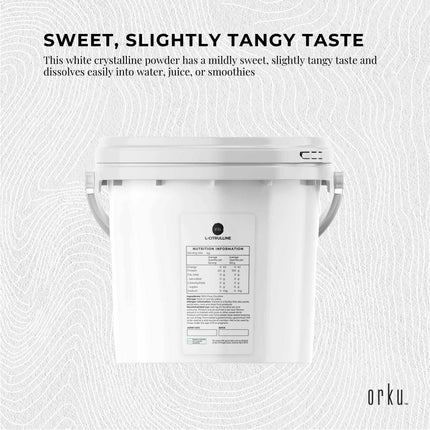 Orku 3Kg L-Citrulline Powder Buckets - 100 % Pure Food Grade Amino Acid.