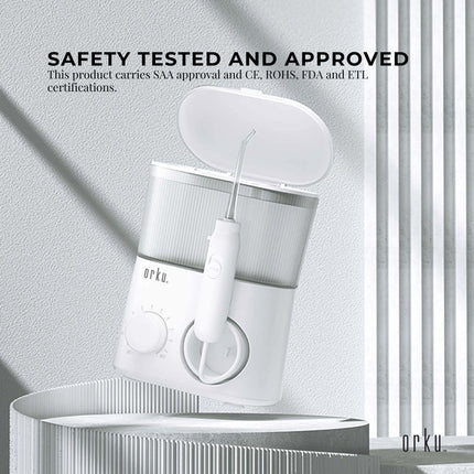 Water Jet Dental Flosser 600ml White - Electric Oral Pressure Tooth Irrigator.