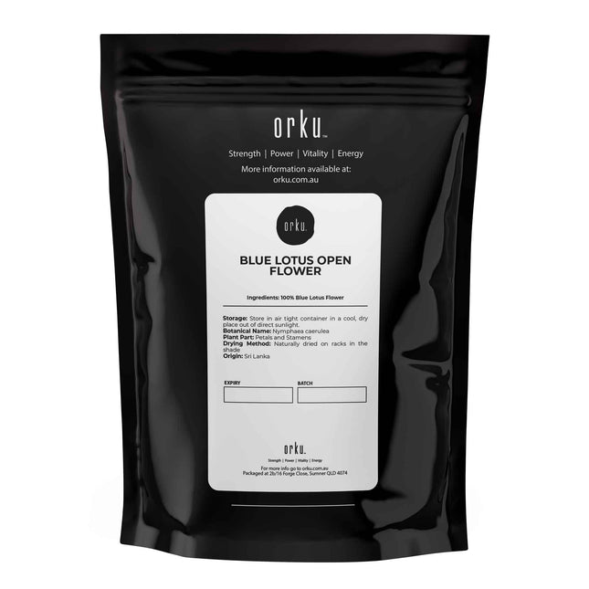 Orku 100g Dried Blue Lotus Flowers - Whole Open Lily Nymphaea Caerulea.
