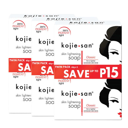 3x 65g Kojie San Soap - Original Kojic Acid Bars.