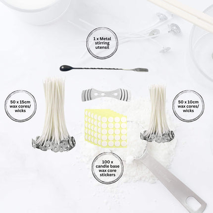 Candle Making Kit - Wax Melting Heater + Soy Wax Flakes + Wicks.