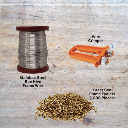 Beekeeping Kit - Wiring Board + 500g Wire + Crimper + 1000 Bee Frame Eyelets.