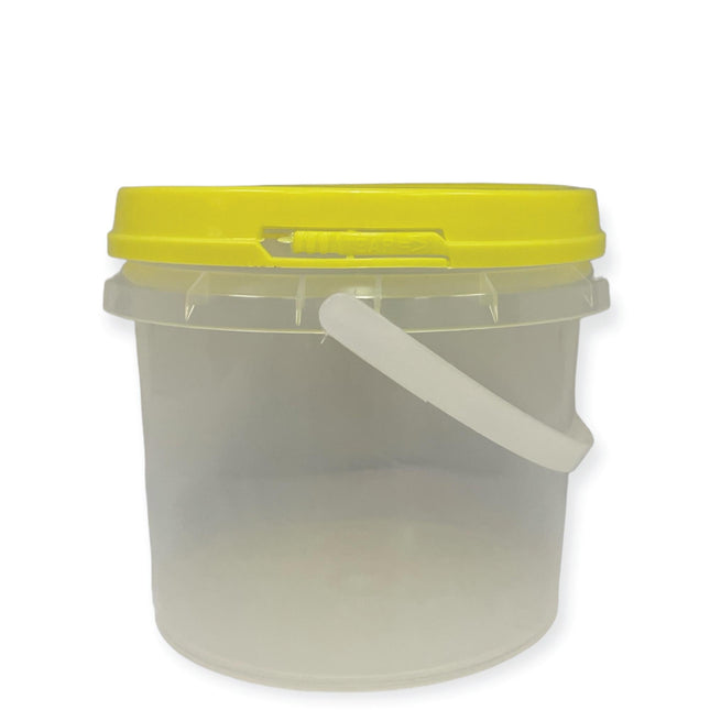 Bulk 10 x 0.8L Empty Honey Bucket with Lid - 1Kg Clear Tamper Proof Plastic Tub.