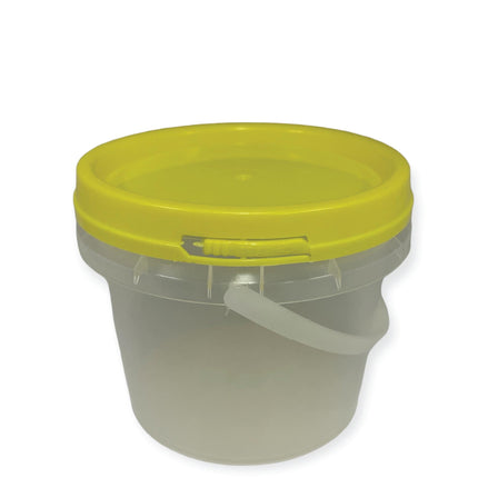 Bulk 10 x 0.8L Empty Honey Bucket with Lid - 1Kg Clear Tamper Proof Plastic Tub.