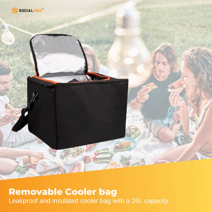 Social Hike Car Boot Organiser With Cooler - Collapsible Storage Box For Trunk.