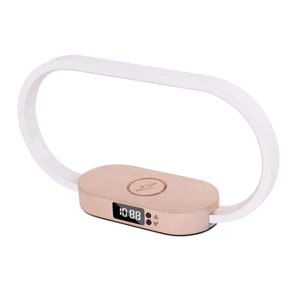 Wireless Phone Charger Table Lamp - USB Port Charging Bedside Light With Clock.