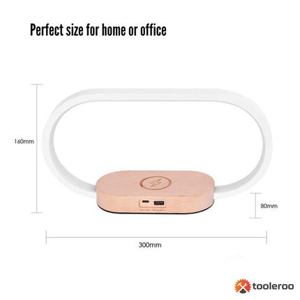 Wireless Phone Charger Table Lamp - USB Port Charging Bedside Light With Clock.