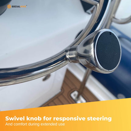 13.5" Boat Stainless Steel Steering Wheel - 5 Spoke with Knob For 3/4" Shaft.