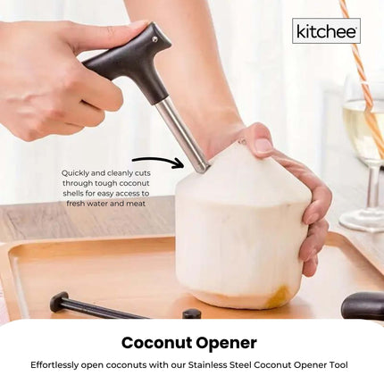 50x Kitchee Coconut Opener - Stainless Steel Hole Punch Kitchen Tool.