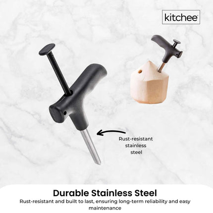 50x Kitchee Coconut Opener - Stainless Steel Hole Punch Kitchen Tool.