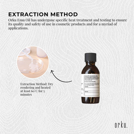 Orku 10ml Pure Emu Oil - Natural Undiluted Australian Dromaius Novaehollandiae.