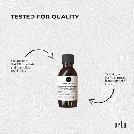 Orku 10ml Pure Emu Oil - Natural Undiluted Australian Dromaius Novaehollandiae.