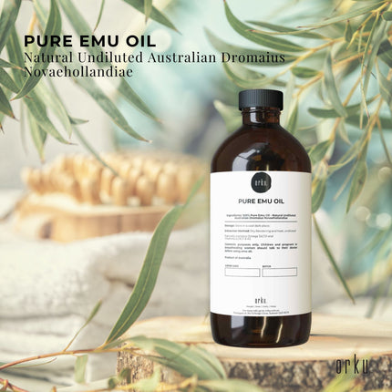 Orku 100ml Pure Emu Oil - Natural Undiluted Australian Dromaius Novaehollandiae.