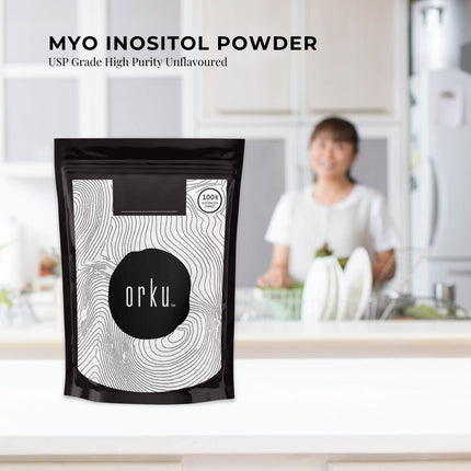 Orku 2Kg Myo Inositol Powder - USP Grade High Purity Unflavoured.