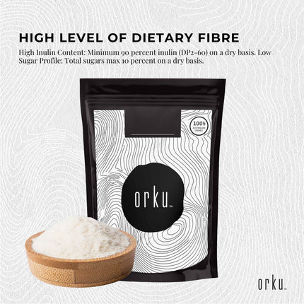 Orku 2Kg Chicory Root Inulin Powder - Unflavoured Food Ingredient.