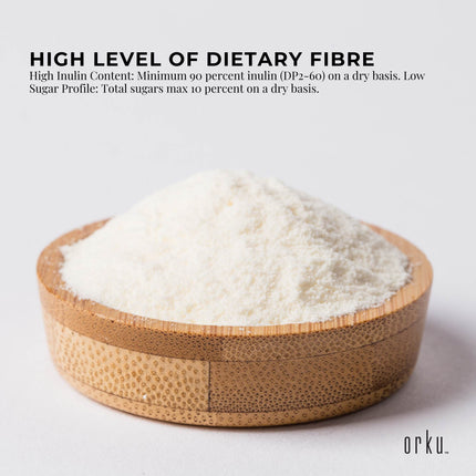 Orku 100g Chicory Root Inulin Powder - Unflavoured Food Ingredient.