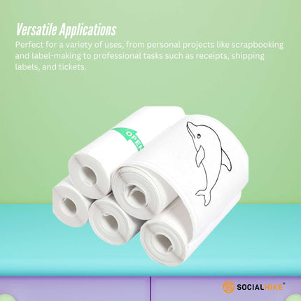 Social Hike 5 Pack Thermal Paper Camera Rolls - Instant Print Printer Refill.