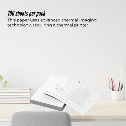 Tooleroo 100x Sheets A4 Thermal Printer Paper White - BPA Free.