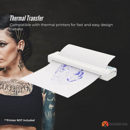 Tooleroo 50x Sheets A4 Tattoo Thermal Paper - for Professional Stencil Transfer.