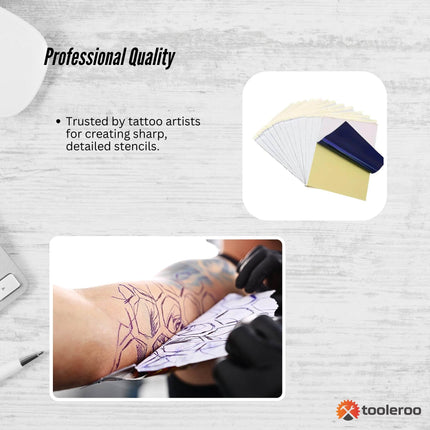 Tooleroo 50x Sheets A4 Tattoo Thermal Paper - for Professional Stencil Transfer.