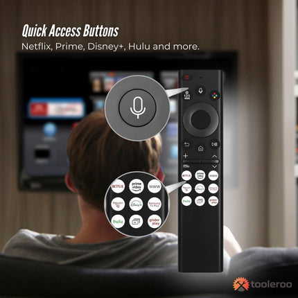 Tooleroo Smart TV Remote Control Replacement For Samsung Voice URC01910F.