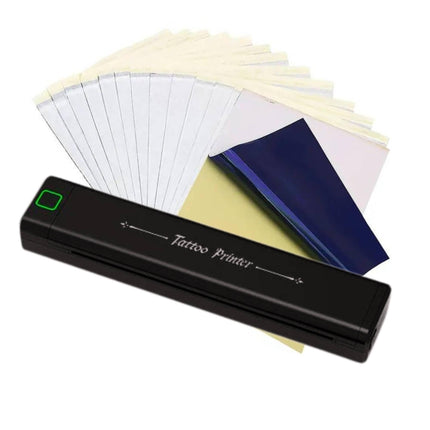 Tooleroo Portable A4 Thermal Printer Black + Tattoo Stencil Paper - Wireless.