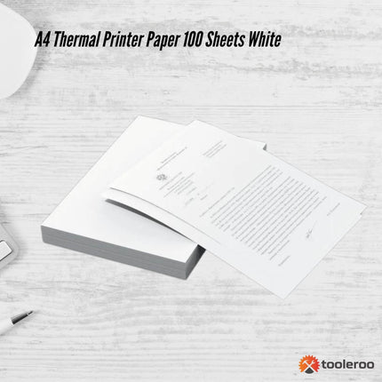 Tooleroo 20x 100 Sheet Pack A4 Thermal Printer Paper White - BPA Free Bulk.