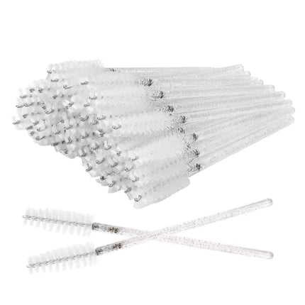 Miosh Disposable Eyelash Mascara Wands Spoolies 50PCS - White.