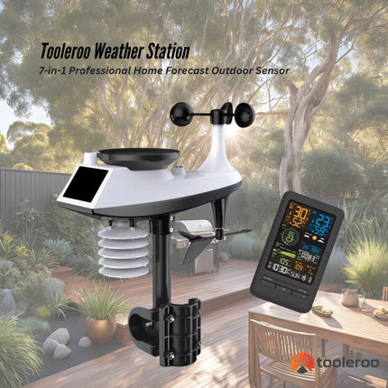 Tooleroo Weather Station 7-in-1 Professional Home Forecast Outdoor Sensor.