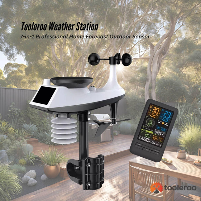 Tooleroo Weather Station 7-in-1 Professional Home Forecast Outdoor Sensor.