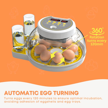 Automatic 8 / 18 Egg Incubator - Electrical Turning Chicken Quail Duck Hatching.