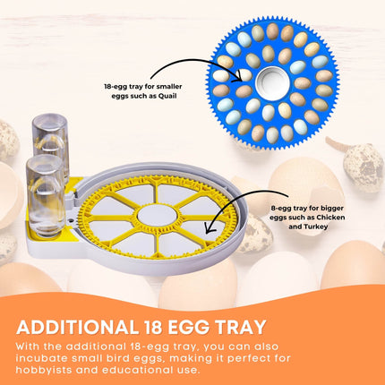 Automatic 8 / 18 Egg Incubator - Electrical Turning Chicken Quail Duck Hatching.