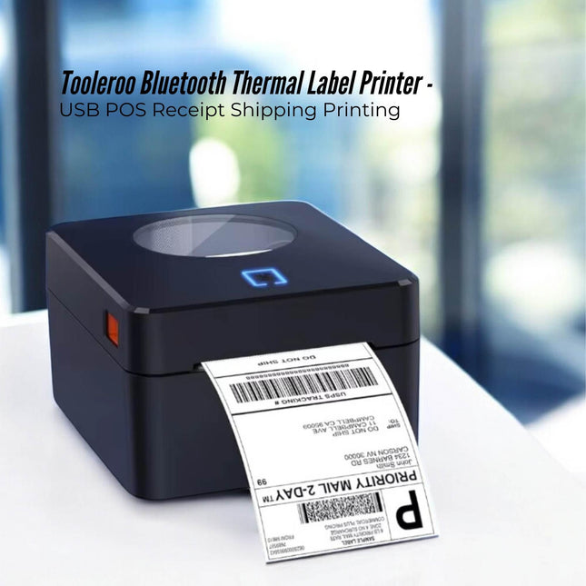 Tooleroo Bluetooth Thermal Label Printer - USB POS Receipt Shipping Printing.