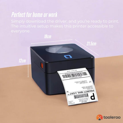 Tooleroo Bluetooth Thermal Label Printer - USB POS Receipt Shipping Printing.