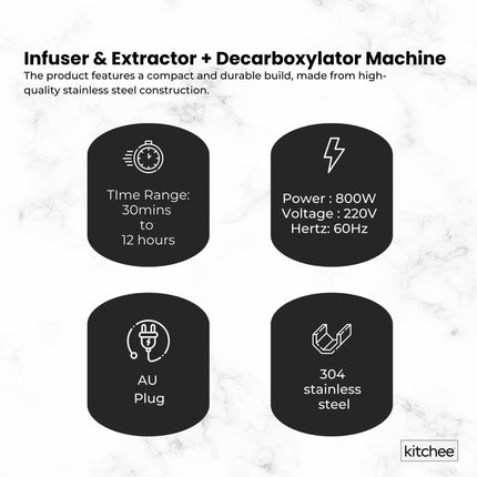 Kitchee Electric Butter Oil Herbal Infuser & Extractor + Decarboxylator Machine.