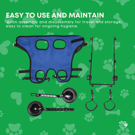 Rooster Farms Little Dog Wheelchair XS Harness - Adjustable Back Leg Aid.