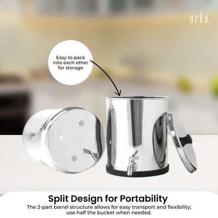 Orku 8.5L Gravity Benchtop Water Filter - Stainless Steel Fluoride Removal.