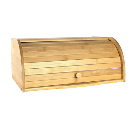 Kitchee 40cm Bamboo Bread Box - Storage Bin Keeper Kitchen Counter Container.