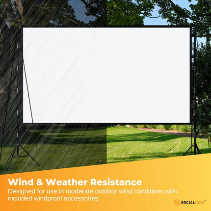 120” Portable Movie Projector Screen - Outdoor Indoor 16:9 4K Tripod Stand Case.
